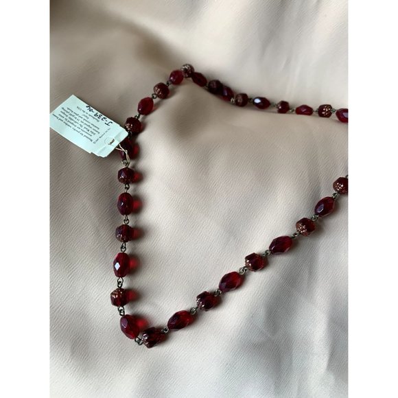 NEW WITH TAG Maximal Art Reindeer Plaid Charm Necklace with Red Crystal Chain - Picture 3 of 7